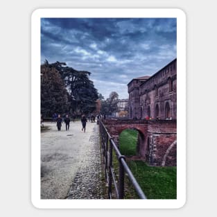 Italian Medieval Castle Park Milano Sticker